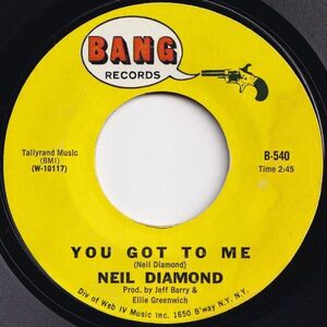 Neil Diamond You Got To Me / Someday Baby Bang US B-540 204999 ROCK POP ロック ポップ レコード 7インチ 45