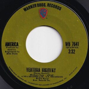 America Ventura Highway / Saturn Nights Warner Bros. US WB 7641 205080 ROCK POP ロック ポップ レコード 7インチ 45
