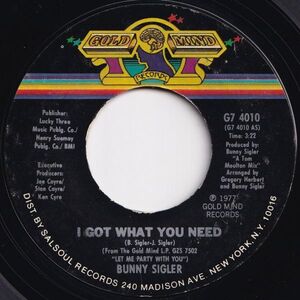 Bunny Sigler I Got What You Need / It's Time To Twist Gold Mind US G7 4010 205210 SOUL ソウル レコード 7インチ 45