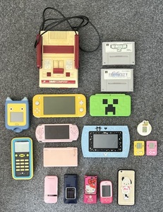 【JBI 3583】 1円〜 ゲーム機 ガラケー スマホ まとめ PSP NINTENDO SWITCH MINECRAFT DSLite ファミコン 他 中古 ジャンク 現状品 