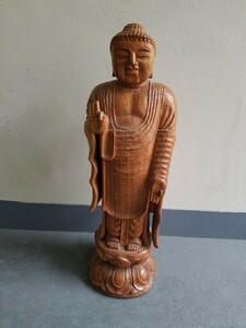 仏像 木彫り 置物 木製　大仏