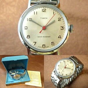 未使用品★箱付★1960年代頃 タイメックス TIMEX シルバーカラー 手巻き腕時計 デッドストック 男女兼用 メンズ レディース