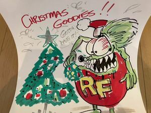  rare!2002lato fins k Christmas silk screen poster RATFINK EDROTHMOONEYES Ed Roth moon I z