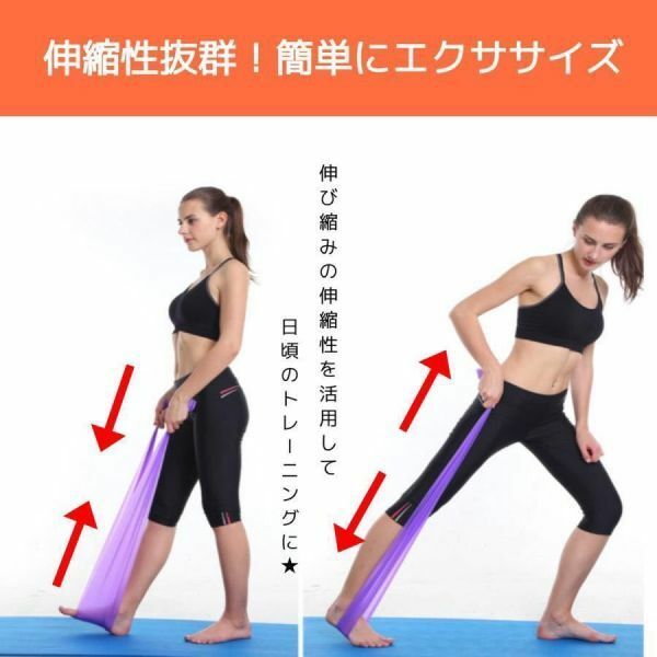 エクササイズバンド トレーニングチューブ ピンク 筋トレ チューブ 最強 男女兼用 フィットネス ロング ゴム ヨガバンド ストレッチ