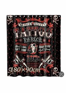 タトゥー　tattoo シャワーカーテン　180×90cmインテリア 雑貨 ガレージ アメリカン雑貨