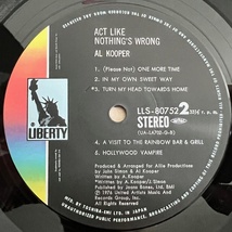 LP■ROCK/AL KOOPER/ACT LIKE NOTHING'S WRONG/LIBERTY LLS-80752/国内76年ORIG 美品/アル・クーパー/倒錯の世界/MELLOW BLUE EYED SOUL_画像5