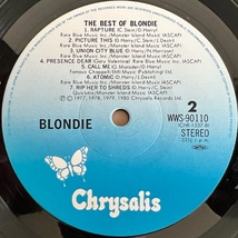 LP■NEW WAVE/BLONDIE/THE BEST OF/CHRYSALIS WWS-90110/国内81年ORIG OBI/帯 美品/ブロンディー/軌跡!/人気曲多数/RAPTURE/HEART OF GLASS_画像5