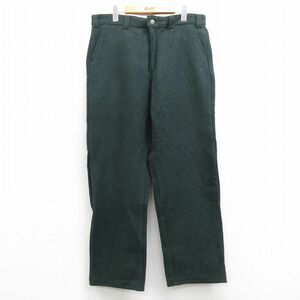 W35/古着 パンツ メンズ 90s ウール 緑 グリーン 22dec28 中古 ボトムス ロング 3OF