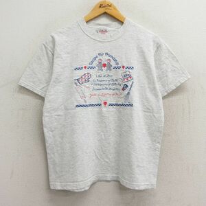 古着 オニータ ONEITA 半袖 ビンテージ Tシャツ レディース 90s クッキング 刺繍 コットン クルーネック 薄グレー 霜降り 23sep11 中古 3OF