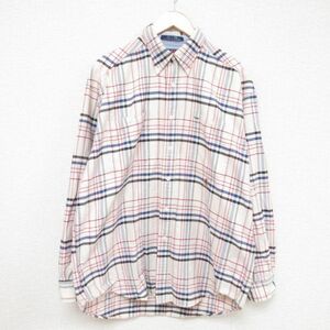 XL/古着 トミーヒルフィガー TOMMY HILFIGER 長袖 ブランド シャツ メンズ 90s ワンポイントロゴ オックスフォード 大きいサイズ コッ 7OF