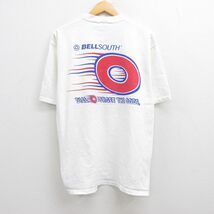 XL/古着 半袖 ビンテージ Tシャツ メンズ 90s レーシングカー コットン クルーネック 白 ホワイト 22aug19 中古 7OF_画像2