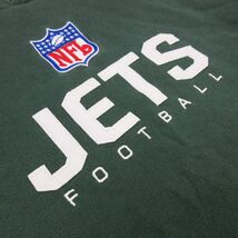XL/古着 リーボック REEBOK 長袖 スウェット パーカー メンズ 00s NFL ニューヨークジェッツ 刺繍 大きいサイズ ラグラン 緑 グリーン 3OF_画像3