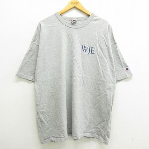 XL/古着 チャンピオン champion 半袖 ビンテージ Tシャツ メンズ 00s WJE 大きいサイズ クルーネック グレー 霜降り 22jul07 中古 7OF