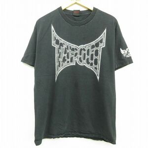 L/古着 半袖 ビンテージ Tシャツ メンズ 00s TAPOUT クルーネック 黒 ブラック 22aug18 中古 7OF