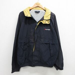 XL/古着 ノーティカ 長袖 ナイロン ジャケット メンズ 90s ワンポイントロゴ ラグラン 紺 ネイビー 内側メッシュ 23jan27 中古 アウタ