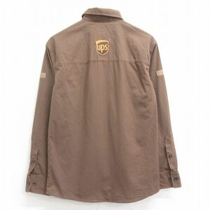 S/古着 WEAR GUARD 長袖 ワーク シャツ メンズ UPS 茶 ブラウン 23dec13 中古 トップス