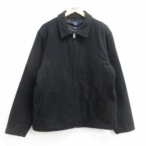 XL/古着 ギャップ GAP 長袖 ウール ジャケット メンズ 00s 黒 ブラック 23dec13 中古 アウター