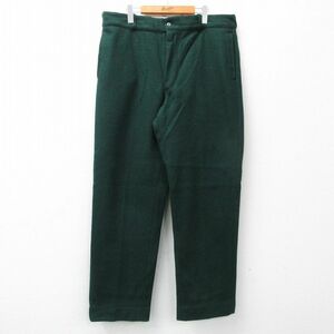 W40/古着 ジョンソン パンツ メンズ 90s 大きいサイズ ウール 緑 グリーン 23dec20 中古 ボトムス ロング