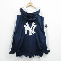 XL/古着 長袖 ジャケット パーカー メンズ 00s MLB ニューヨークヤンキース 刺繍 大きいサイズ 紺 ネイビー メジャーリーグ ベースボール_画像1
