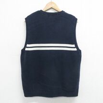 L/古着 ジェイクルー J.CREW ニット ベスト メンズ 00s コットン Vネック 紺 ネイビー 23dec23 中古 トップス_画像2