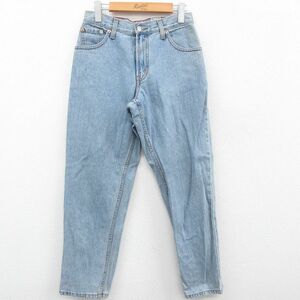 古着 リーバイス Levis 550 ジーンズ レディース テーパード コットン 薄紺 ネイビー デニム 23may08 中古 ボトムス ジーパン Gパン ロ 3OF