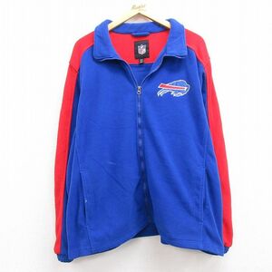 XL/古着 長袖 フリース ジャケット メンズ 00s NFL バッファロービルズ 大きいサイズ 青他 ブルー アメフト スーパーボウル 22nov21 中 3OF