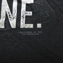 XL/古着 半袖 Tシャツ メンズ BUCK WEAR 銃 コットン クルーネック 黒 ブラック 23aug18 中古 3OF_画像5