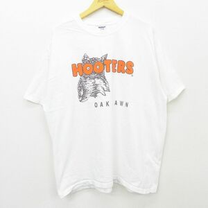 XL/古着 半袖 ビンテージ Tシャツ メンズ 00s フーターズ 大きいサイズ コットン クルーネック 白 ホワイト 22jul25 中古 7OF