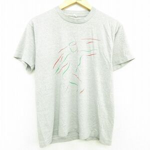 M/古着 半袖 ビンテージ Tシャツ メンズ 80s AMERICAN HEALTH クルーネック グレー 霜降り 22sep16 中古 7OF