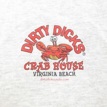 XL/古着 半袖 ビンテージ Tシャツ メンズ 00s バージニアビーチ カニ DIRTYDICKS クルーネック 薄グレー 霜降り 23mar16 中古 3OF_画像3