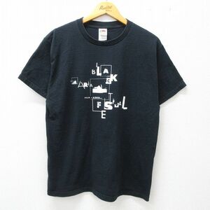 L/古着 半袖 ビンテージ Tシャツ メンズ 00s BLACK フェスティバル コットン クルーネック 黒 ブラック 23jun17 中古 3OF