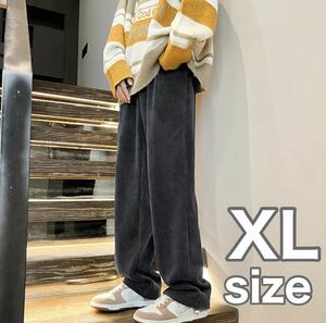 コーデュロイパンツ　XL　グレー　薄手　ユニセックス　ズボン　カジュアル　春秋　ストリート　ヒップホップ　新品　未使用