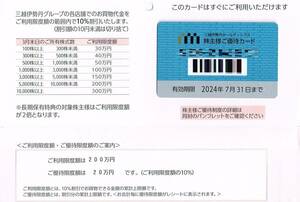 送料無料★最新★三越伊勢丹ホールディングス 株主優待 三越 伊勢丹 岩田屋 丸井今井 限度額200万円 株主ご優待カード 1枚