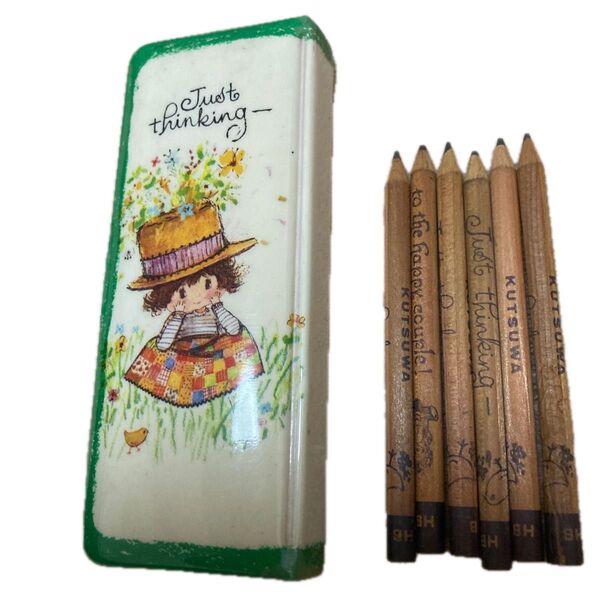昭和レトロ ミニ筆箱、ミニ鉛筆、小さめ可愛い レトロ