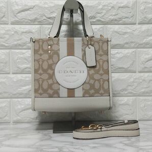 COACH コーチ ハンドバッグ ショルダーバッグ ホワイト ベージュ