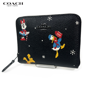 DISNEY X COACH ディズニー X コーチ コラボ 財布 二つ折り財布 スモール ウォレット ホリデー ミッキー ミニー CN028 新作 新品