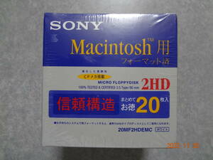 ソニー 2HDフロッピーディスク 未使用20枚 20MF2HDEMC 3.5インチ Macフォーマット
