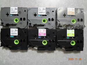 ブラザー ピータッチ用 テープカートリッジ TZeテープ 中古 全6個