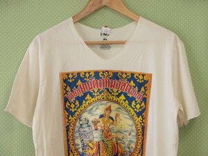 ♪服2357♪ 半袖　Ｔシャツ(カットソー) I-NO サイズXL 使用感なしも、プリント絵部分にややベタツキ感あり　～iiitomo～