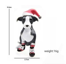 犬の雑貨　犬のブローチ　赤い帽子の犬　グレー　ペンダント兼用　サンタクロース　クリスマス　犬の雑貨　HANAKO_画像8