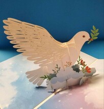 立体カード　HANAKO　飛び出すカード　ハト　白鳩　鳥の雑貨_画像6
