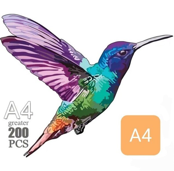 鳥の雑貨 HANAKO 3D木製パズル カワセミ A4サイズ