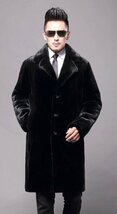 新品 XLサイズ ファーコート チェスターコート 7505 BLACK ブラック 黒 ドレスコート ヴィジュアル系 ホスト パーティー モード 毛皮_画像5