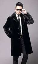 新品 XLサイズ ファーコート チェスターコート 7505 BLACK ブラック 黒 ドレスコート ヴィジュアル系 ホスト パーティー モード 毛皮_画像7