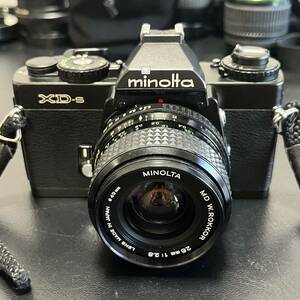 ミノルタ　Minolta XD-s 1眼レフ フィルムカメラ レンズ付 MD W.ROKKOR 28mm 1:2.8 