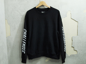 希少 CHALLENGER CUSTOM C/N SWEAT クルーネック スウェット 袖ロゴ TOKYO BRIGADE 黒 ブラック BLACK M チャレンジャー FT