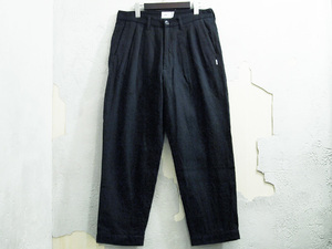 21AW WTAPS TUCK 01 / TROUSERS COTTON FLANNEL タック トラウザーズ パンツ 黒 ブラック BLACK フランネル 02 M ダブルタップス F