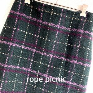 美品　rope picnic ロペピクニック　ボックススカート　膝丈
