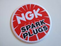 NGK SPARK PLUGS スパークプラグ 長方形 赤 白 プリント ワッペン/自動車 バイク スポンサー Z02_画像2