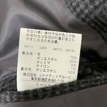 超美品『ユナイテッドアローズ UNITED ARROWS』カシミヤ混 上質な光沢感！ チェスターコート ロングコート グレンチェック　Sサイズ メンズ_画像7